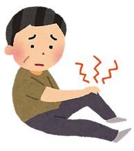 変形性膝関節症で苦しむ男性のイラスト